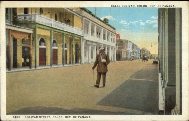 Panama Canal Zone Bolivar St. in Colon c1920s Postcard