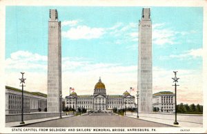 Pennsylvania Harrisburg State Capitol From Soldiers and Sailors Memorial Brid...