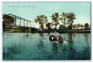 1910 Scenic View Canoeing Boat Country Club Sioux City Iowa IA Unposted Postcard