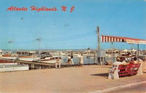 Atlantic Highlands New Jersey Yacht Harbor Street View Vintage Postcard K71828