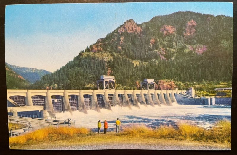 Vintage Postcard 1940's Bonneville Dam across Columbia River, Portland, Oregon