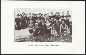 Bathing Scene Long Beach Washington Unused c1910s