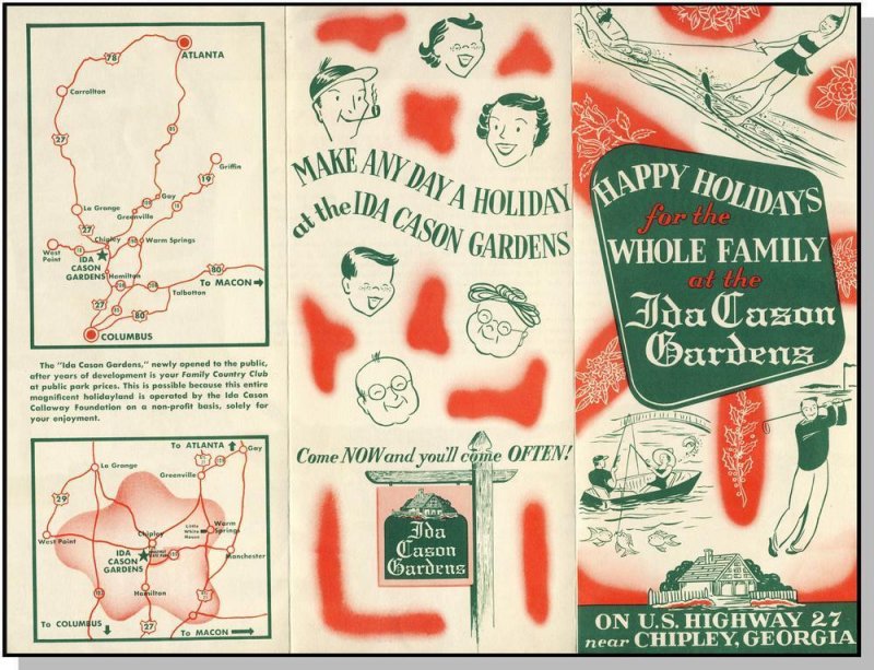 Ida Carson Gardens Brochure, Chipley, Georgia/GA, Highway 27