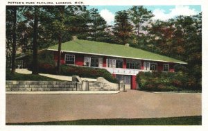 VINTAGE POSTCARD POTTER'S PARK PAVILLION AT LANSING MICHIGAN W/B c. 1925