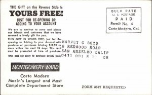 Vintage PC MONTGOMERY WARD Inland Glass Carafe Server FREE GIFT