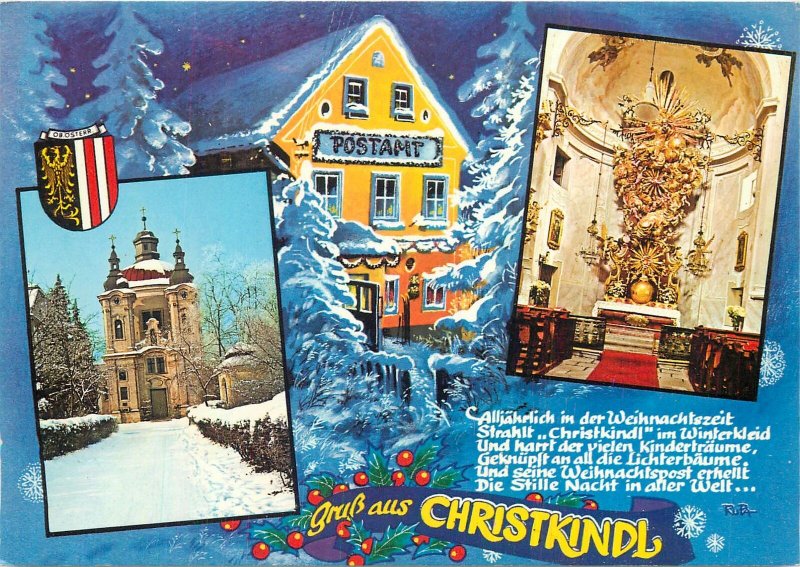 Austria Steyr Christkindl souvenir Postcard crest