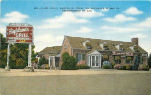 Tennessee Knoxville Highlands Grill roadside Standard Kropp Postcard 22-2651