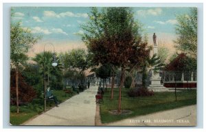 Early Keith Park Confederate Monument Removed Beaumont TX Postcard