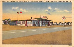 Alexandria Bay New York Johns Gas Station Exterior Vintage Postcard KK539