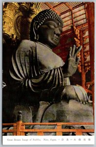 JAPAN Great Bronze Image Of Buddha Nara Japan 1950s Postcard