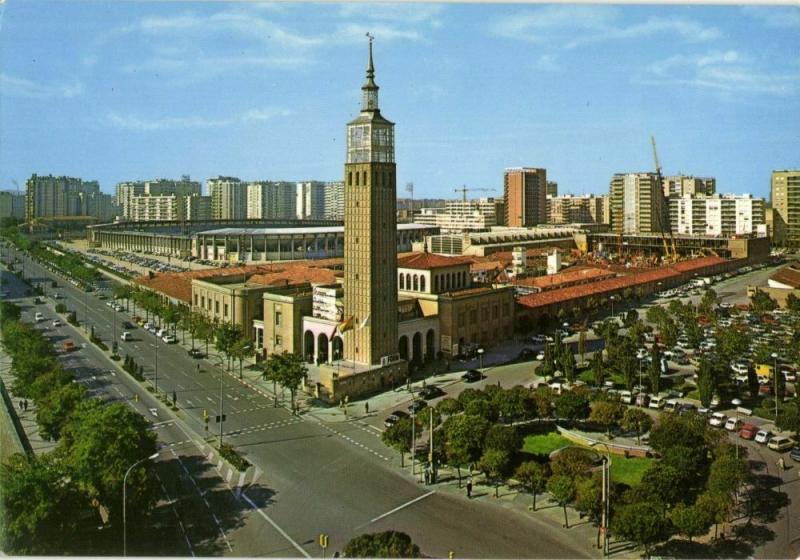 spain, ZARAGOZA, Feria Official y Estadio La Romareda (1970s) Stadium Postcard