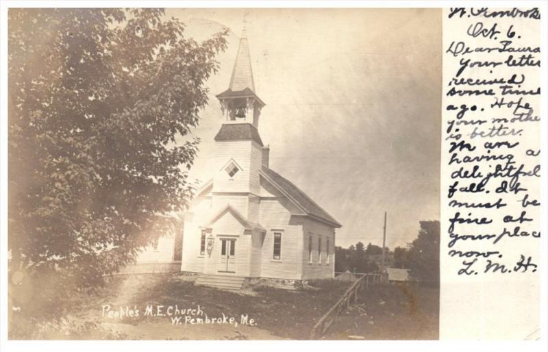 Maine West Pembroke  People´s M.E.Church   Real photo