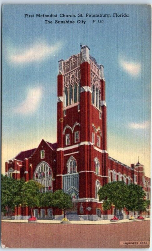 Postcard - First Methodist Church, The Sunshine City - St. Petersburg, Florida