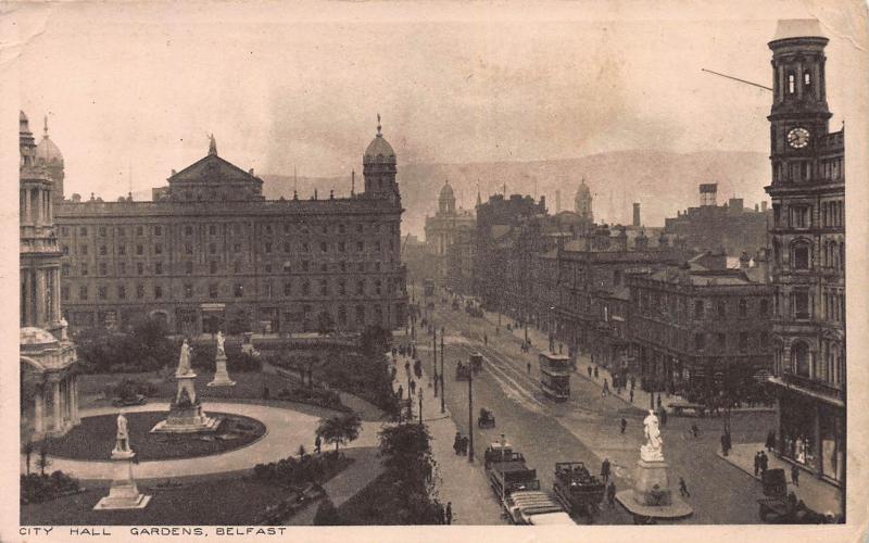 City Hall Gardens, Belfast, Northern Ireland, Early Postcard, Used