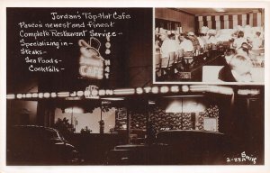 J68/ Pasco Washington RPPC Postcard c1940s Jordan's Top Hat Caf� Interior 191