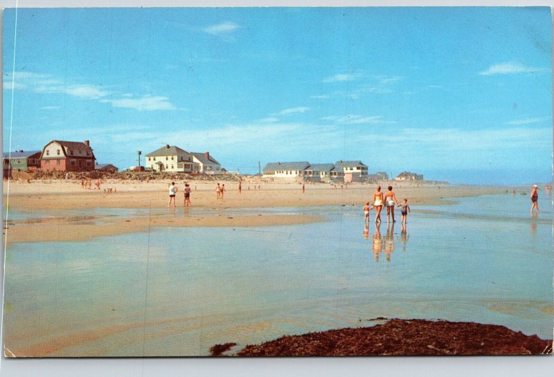 Seabrook Beach New Hampshire Cottages Ocean Vacation Chrome Cancel WOB Postcard 