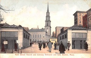 Park Street Church & Subway Entrance & Exit Boston, Massachusetts MA  