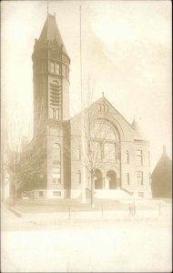 Southbridge Massachusetts MA Town Hall and High School RPPC Vintage Postcard