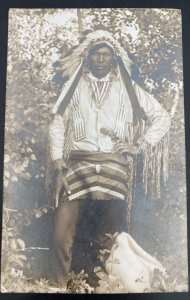 Mint USA PPPC Real Picture Postcard Native American Indian Chief