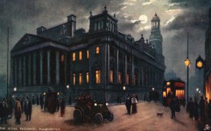 Vintage Postcard The Royal Exchange Manchester By Night Oilette Raphael Tuck