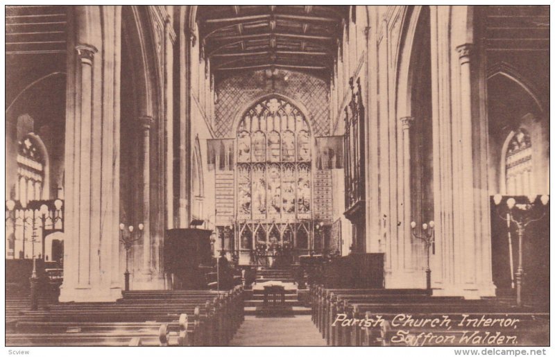 Interior- Parish Church, SAFFRON WALDEN (Essex), England, UK, 1900-1910s