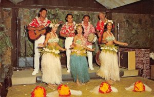 TAHITIAN DANCING Polynesian Hula Kauai Surf Resort Hawaii '60s Vintage Postcard