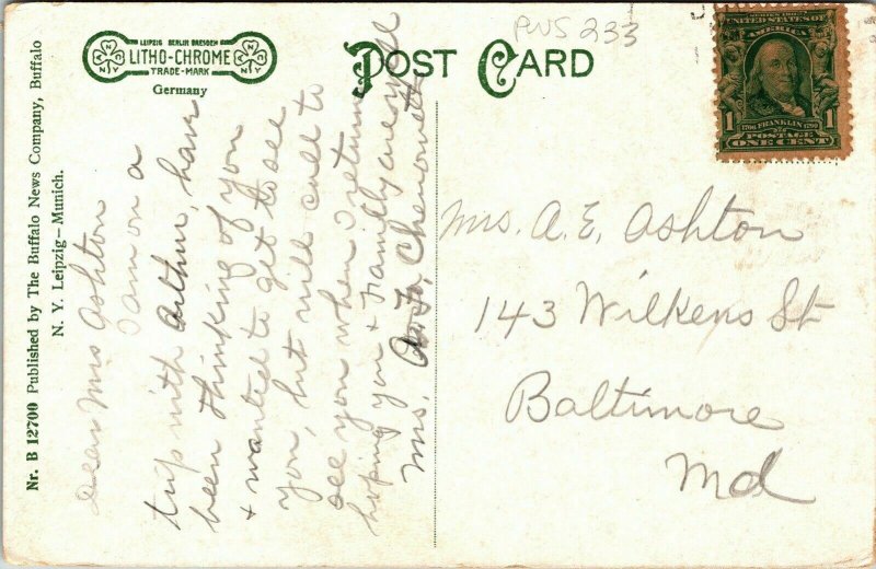 Pluto Falls Watkins Glen New York NY Leipzig Munich Buffalo News Stamp Postcard 