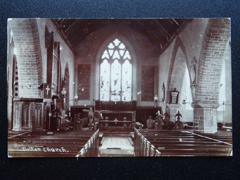 Devon DOLTON CHURCH Interior c1912 RP Postcard by J. Dillin, Fore Street, Dolton