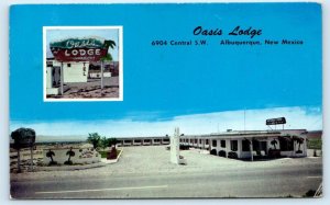 ALBUQUERQUE, NM New Mexico  ~ Route 66 ~ OASIS LODGE 1957 Motel  Postcard