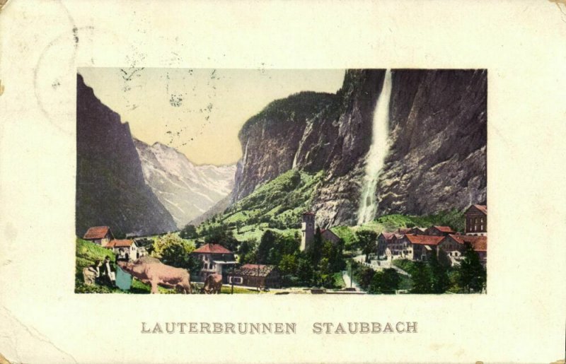 switzerland, LAUTERBRUNNEN, Staubbach (1912) Postcard