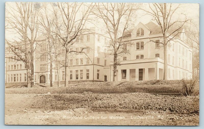 Postcard MD Lutherville College For Women Gordon Grace Halls Photo 1922 RPPC S7