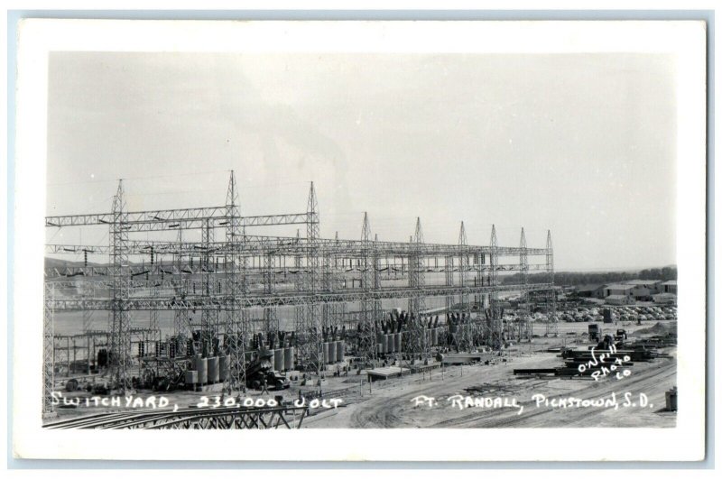 c1950's Switch Yard Ft. Randall Pickstown South Dakota SD RPPC Photo Postcard