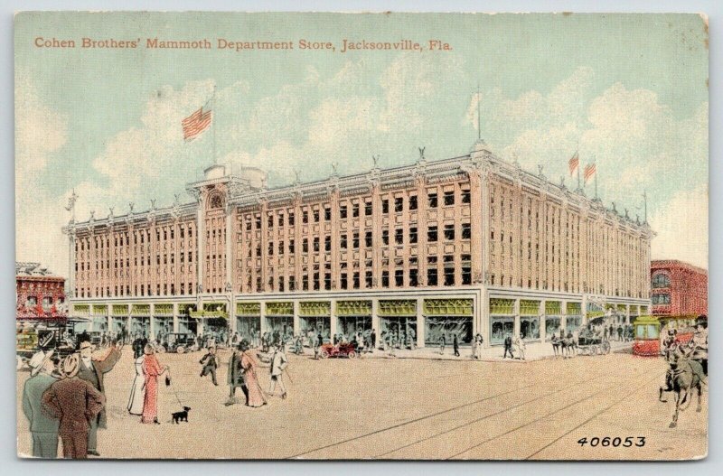 Jacksonville FL~Cohen Brothers Mammoth Department Store~Dog on Leash~Artist~1910 