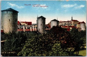 Tallinn Linnamuur Die Alte Stadtmauer Medieval Buildings Estonia Postcard