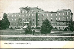 Postcard M.A.C. Michigan Agricultural College Woman Building Lansing, Michigan