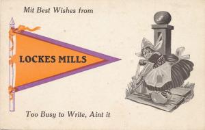 Best Wishes Dutch Pennant Card - Locke Mills Oxford County Maine - DPO 1913 - DB