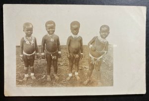 Mint South Africa RPPC Real Picture Postcard Young Zulus