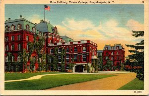 Vtg 1930s Vassar College Main Building Poughkeepsie New York NY Unused Postcard