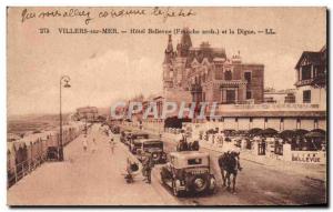 Old Postcard Villers sur Mer Hotel Bellevue and La Digue Horse Automotive
