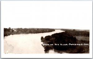 Scene On Red River Pembina North Dakota ND Real Photo RPPC  Postcard