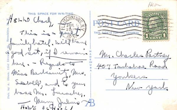 Greetings from Fleischmanns, New York Postcard