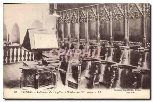 Postcard Old Vence M Interior of the Church of the century XV Stalls