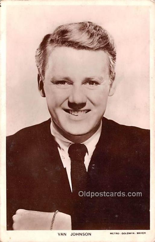 Van Johnson Movie Star Actor Actress Film Star Writing on back paper glued on...