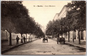 Bastia Cours Sebastiani France FR Horse Street View Carriage And Cart Postcard