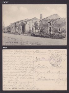 GERMANY 1915, Fieldpost card, Street in Noer, WWI