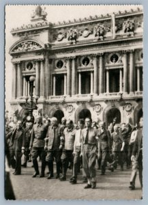 GERMAN PRISONERS in PARIS WWII VINTAGE REAL PHOTO POSTCARD RPPC