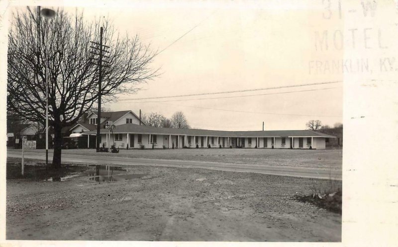 RPPC 31-W MOTEL FRANKLIN KENTUCKY REAL PHOTO POSTCARD (1940s)