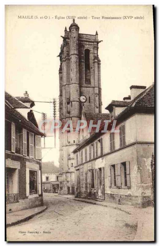 Postcard Old Church Maule Renaissance Tower