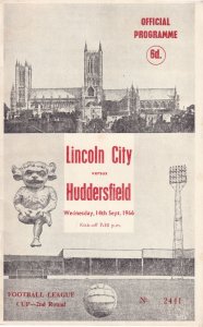 Lincoln City Vs Huddersfield Sports Football FA Cup 1966 Programme