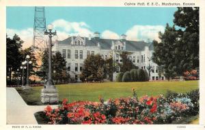 KS, Manhattan  KANSAS STATE COLLEGE~Calvin Hall  c1940's Curteich Linen Postcard